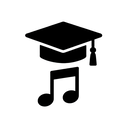 icon_music_graduation_cap_monochrome icon preview