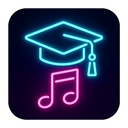 icon_music_graduation_cap_neon icon preview