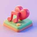 icon_music_heart_3d_isometric icon preview