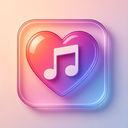 icon_music_heart_glassy icon preview
