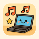 icon_music_laptop_cartoon icon preview