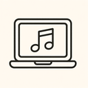 icon_music_laptop_minimal_outline icon preview