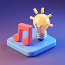 icon_music_light_bulb_3d_isometric icon preview
