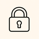 icon_music_lock_minimal_outline icon preview