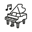 icon_music_piano_minimal_outline icon preview