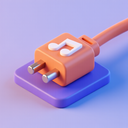 icon_music_plug_3d_isometric icon preview