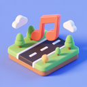 icon_music_road_3d_isometric icon preview