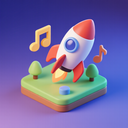 icon_music_rocket_3d_isometric icon preview