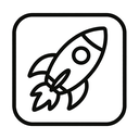 icon_music_rocket_minimal_outline icon preview