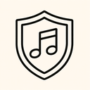 icon_music_shield_minimal_outline icon preview