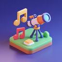icon_music_telescope_3d_isometric icon preview
