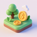 icon_nature_coin_3d_isometric icon preview