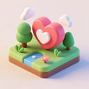 icon_nature_heart_3d_isometric icon preview