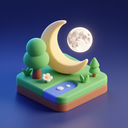 icon_nature_moon_3d_isometric icon preview