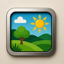 icon_nature_sun_metallic icon preview