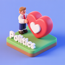 icon_politics_heart_3d_isometric icon preview