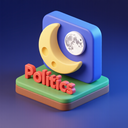 icon_politics_moon_3d_isometric icon preview
