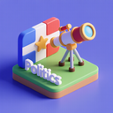 icon_politics_telescope_3d_isometric icon preview