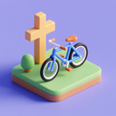 icon_religion_bicycle_3d_isometric icon preview