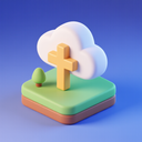 icon_religion_cloud_3d_isometric icon preview
