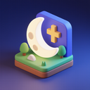 icon_religion_moon_3d_isometric icon preview