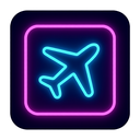 icon_science_airplane_neon icon preview