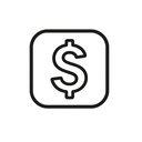 icon_science_dollar_sign_minimal_outline icon preview