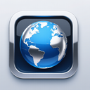 icon_science_globe_metallic icon preview
