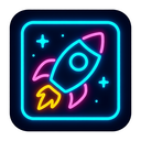 icon_science_rocket_neon icon preview