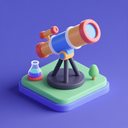 icon_science_telescope_3d_isometric icon preview