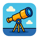 icon_science_telescope_cartoon icon preview