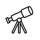 icon_science_telescope_minimal_outline icon preview