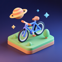 icon_space_bicycle_3d_isometric icon preview