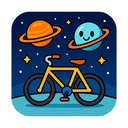 icon_space_bicycle_cartoon icon preview