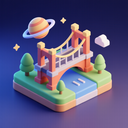 icon_space_bridge_3d_isometric icon preview