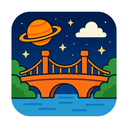 icon_space_bridge_cartoon icon preview