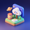 icon_space_cloud_3d_isometric icon preview