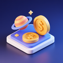 icon_space_coin_3d_isometric icon preview
