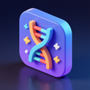 icon_space_dna_strand_3d_isometric icon preview