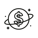 icon_space_dollar_sign_line_art icon preview