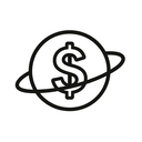 icon_space_dollar_sign_minimal_outline icon preview