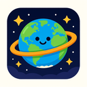 icon_space_globe_cartoon icon preview