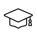 icon_space_graduation_cap_minimal_outline icon preview