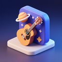 icon_space_guitar_3d_isometric icon preview