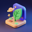 icon_space_leaf_3d_isometric icon preview