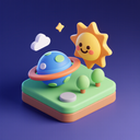icon_space_sun_3d_isometric icon preview