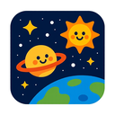 icon_space_sun_cartoon icon preview