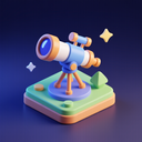 icon_space_telescope_3d_isometric icon preview