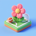 icon_sports_flower_3d_isometric icon preview