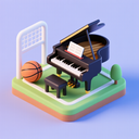 icon_sports_piano_3d_isometric icon preview